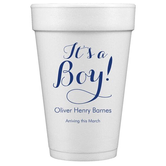 Elegant It's A Boy Styrofoam Cups